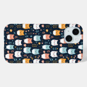 Patroon van pastelkatten Case-Mate iPhone case (Achterkant (horizontaal))