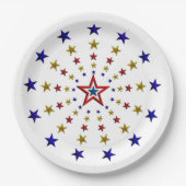 Patroon van Patriotic Stars Paper Borden Papieren Bordje (Voorkant)