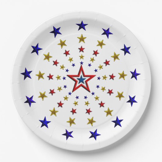 Patroon van Patriotic Stars Paper Borden Papieren Bordje (Voorkant)