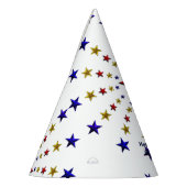 Patroon van Patriotic Stars Party Pet Feesthoedjes (Links)