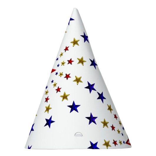 Patroon van Patriotic Stars Party Pet Feesthoedjes (Rechts)