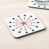 Patroon van patriottische sterren bier onderzetter (Linkerzijde)