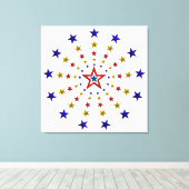 Patroon van patriottische sterren canvas afdruk (Insitu (Houten vloer))