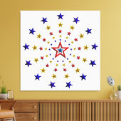 Patroon van patriottische sterren canvas afdruk (Insitu (Woonkamer))