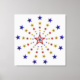 Patroon van patriottische sterren canvas afdruk