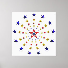 Patroon van patriottische sterren canvas afdruk