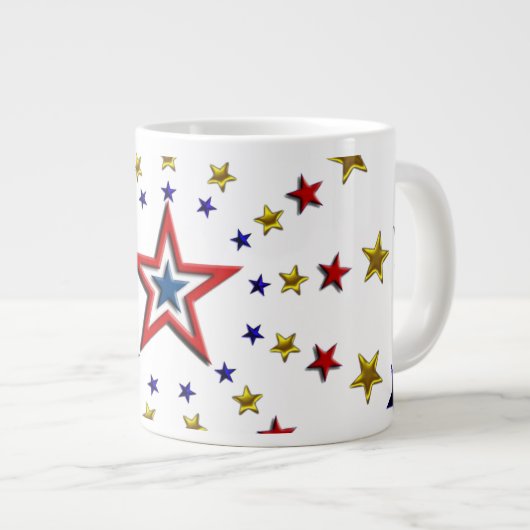 Patroon van patriottische sterren grote koffiekop (Voorkant rechts)