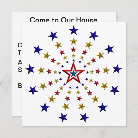 Patroon van patriottische sterren kaart (Voorkant / Achterkant)