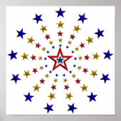 Patroon van patriottische sterren klein poster (Voorkant)