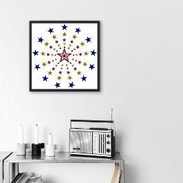 Patroon van patriottische sterren klein poster