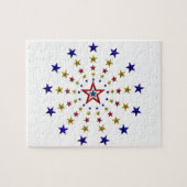 Patroon van patriottische sterren legpuzzel (Horizontaal)