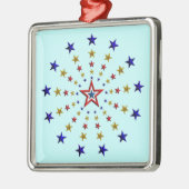 Patroon van patriottische sterren metalen ornament (Links)