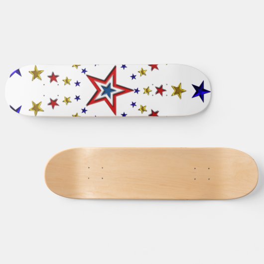 Patroon van patriottische sterren persoonlijk skateboard (Horizontaal)