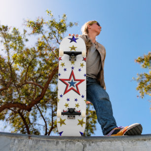 Patroon van patriottische sterren persoonlijk skateboard