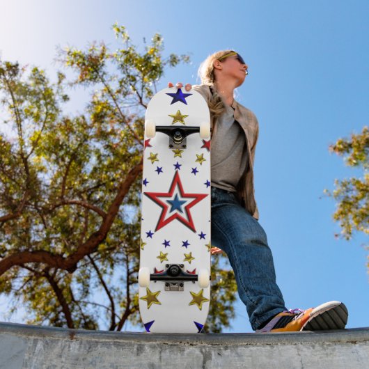 Patroon van patriottische sterren persoonlijk skateboard (Buiten 1)