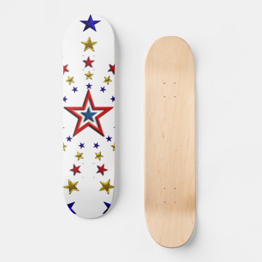 Patroon van patriottische sterren persoonlijk skateboard (Voorkant)