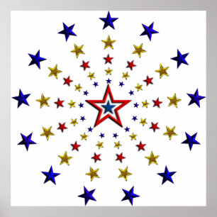Patroon van patriottische sterren poster