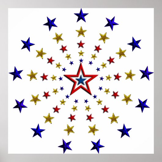 Patroon van patriottische sterren poster (Voorkant)
