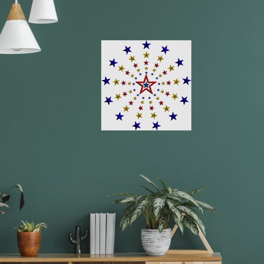 Patroon van patriottische sterren poster (Woonkamer 1)