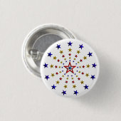 Patroon van patriottische sterren ronde button 3,2 cm (Voorkant /achterkant)