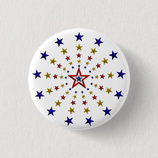 Patroon van patriottische sterren ronde button 3,2 cm (Voorkant)