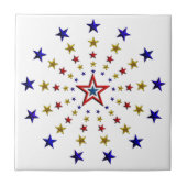 Patroon van patriottische sterren tegeltje (Voorkant)