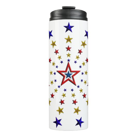Patroon van patriottische sterren thermosbeker (Voorkant)