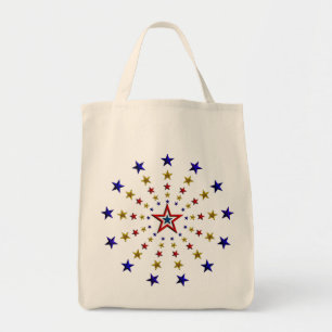 Patroon van patriottische sterren tote bag