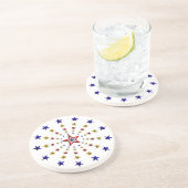 Patroon van patriottische sterren zandsteen onderzetter (Zijkant)