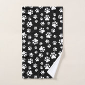 Patroon van Paws, Paw Prints, zwart en wit Bad Handdoek (Handdoek)