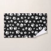Patroon van Paws, Paw Prints, zwart en wit Bad Handdoek (Handdoek)