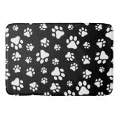 Patroon van Paws, Paw Prints, zwart en wit Badmat (Voorkant)