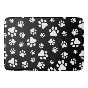 Patroon van Paws, Paw Prints, zwart en wit Badmat