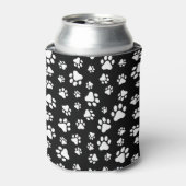 Patroon van Paws, Paw Prints, zwart en wit Blikjeskoeler (Blikje Voorkant)