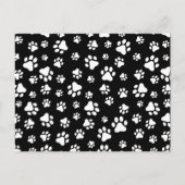 Patroon van Paws, Paw Prints, zwart en wit Briefkaart (Voorkant)