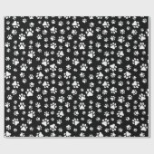 Patroon van Paws, Paw Prints, zwart en wit Cadeaupapier (Vlak)