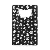 Patroon van Paws, Paw Prints, zwart en wit Creditkaart Flessenopener (Voorkant)