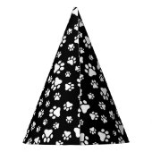 Patroon van Paws, Paw Prints, zwart en wit Feesthoedjes (Achterkant)