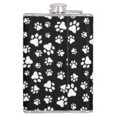 Patroon van Paws, Paw Prints, zwart en wit Heupfles (Achterkant)