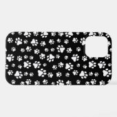 Patroon van Paws, Paw Prints, zwart en wit iPhone Hoesje (Achterkant horizontaal)