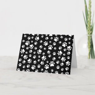 Patroon van Paws, Paw Prints, zwart en wit Kaart