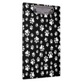 Patroon van Paws, Paw Prints, zwart en wit Klembord (Rechts)