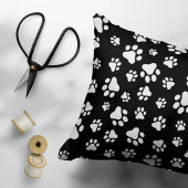 Patroon van Paws, Paw Prints, zwart en wit Kussensloop
