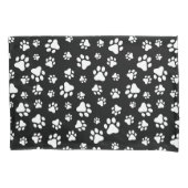 Patroon van Paws, Paw Prints, zwart en wit Kussensloop (Voorkant)