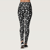 Patroon van Paws, Paw Prints, zwart en wit Leggings (Achterkant)