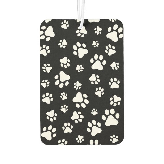 Patroon van Paws, Paw Prints, zwart en wit Luchtverfrisser (Achterkant)