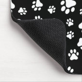 Patroon van Paws, Paw Prints, zwart en wit Muismat (Hoek)
