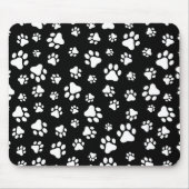 Patroon van Paws, Paw Prints, zwart en wit Muismat (Voorkant)