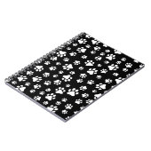 Patroon van Paws, Paw Prints, zwart en wit Notitieboek (Linkerzijde)