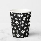 Patroon van Paws, Paw Prints, zwart en wit Papieren Bekers (Rechts)